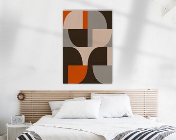 Minimalistische muurkunst met abstracte retro vormen van Abstract Minimalist Art