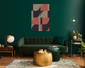 Abstract expressionistische vormen in vintage kleuren van Abstract Minimalist Art
