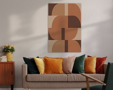 Retro Bauhaus-kunstwerk met grote, gedurfde vormen van Abstract Minimalist Art