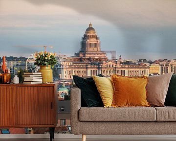 Gouden panorama over Brussel van Werner Lerooy