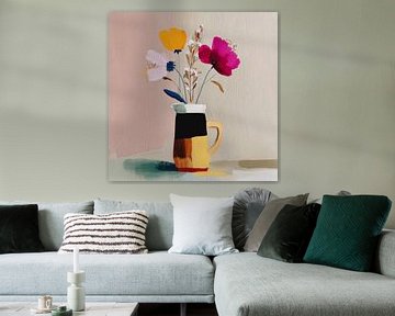 Colourful still life with flowers