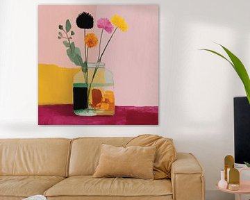 Colourful still life with flowers