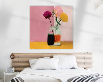 Colourful still life with flowers