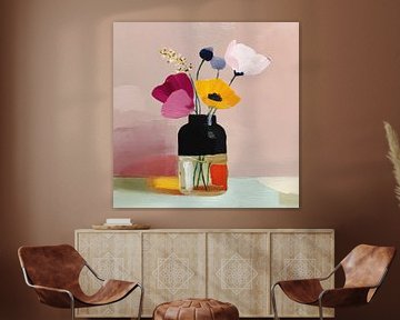 Colourful still life with flowers