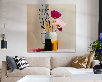 Colourful still life with flowers