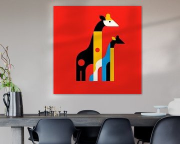 Giraffen graphic abstract van Tatjana Korneeva