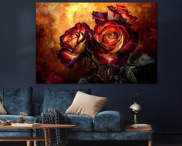 Realistische warme rozen schildering van Imperial Art House