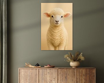 Portrait d'un adorable bébé mouton - Art mural animalier en haute résolution