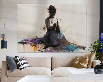 Vrouw in Zwart van Kunst Kriebels