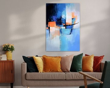 Abstract | Blue Vibrancy and Orange Fusion van Zen en Meer