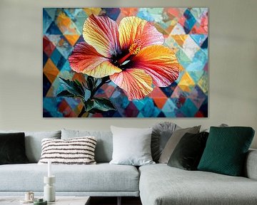 Hibiscus with abstract background by Imperial Art House
