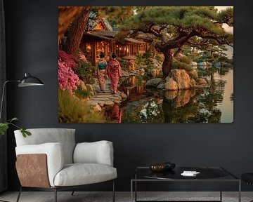 Japon pittoresque geisha's dans le jardin sur Egon Zitter