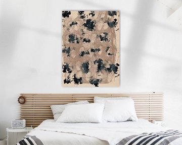 Abstracte kunst in taupe en grijs van Abstract Minimalist Art