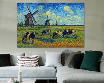 Nederlands landschap schilderij van Johannes