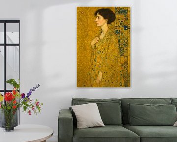 Vrouw op goud schilderij van Johannes