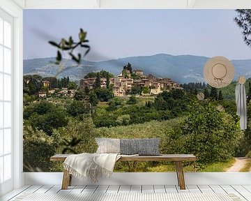 Blick auf Montefioralle in Chianti (Toskana, Italien)