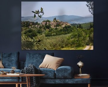 Zicht op Montefioralle in Chianti (Toscane, Italië)