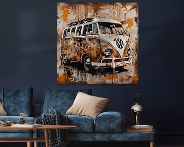 Graffiti VW Bulli T1 oldtimer roest verlaten stedelijk van gm_designs