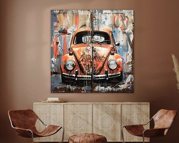 VW Kever roest graffiti stedelijke straatkunst metaal roest patina van gm_designs