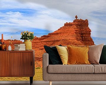 Panorama van de Painted Desert en de San Francisco Peaks, Arizona