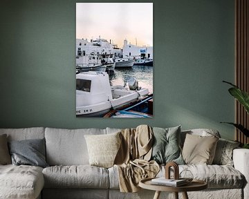 Sunset & Fishing boats in Paros harbour (Greece) by MelCaptures