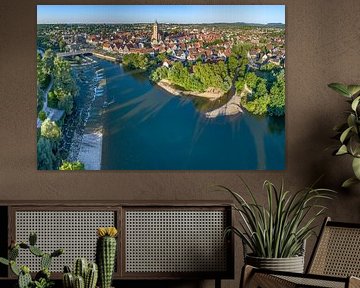 Nürtingen city panorama, Neckar bridge and river landscape by Christoph Hermann