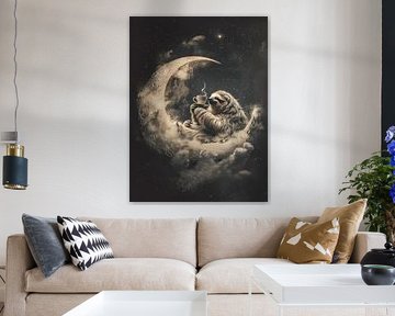 Niedliches Faultier im Mond von haroulita