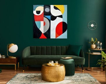 Abstracte vormen rood-zwart van TheXclusive Art