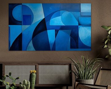 Abstrakte Formen blau panorama