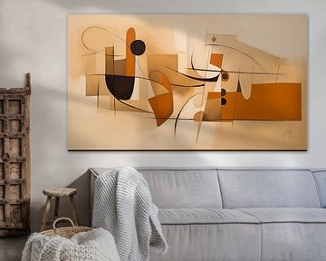 Abstracte vormen bruin panorama