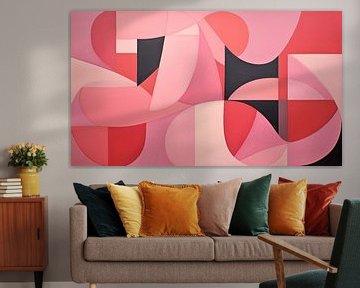 Abstracte vormen roze panorama van TheXclusive Art