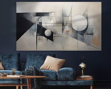 Abstracte vormen zilver panorama