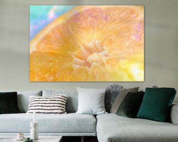 Makroaufnahme einer leuchtenden Orange von Mixed media vector arts