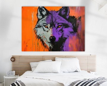 Tuin Paarse Wolf van Abstract Schilderij