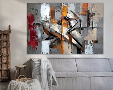 Muted Clashes in the City van Abstract Schilderij