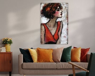 Engeland Vrouwenportret Schilderij van Abstract Schilderij