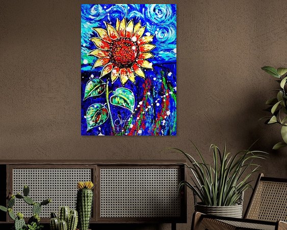 Voorbeeld van het werk in een kamer