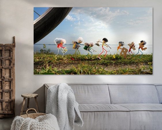 Voorbeeld van het werk in een kamer