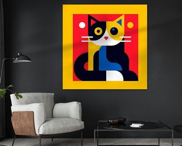 Kat graphic voor kinderen van Tatjana Korneeva
