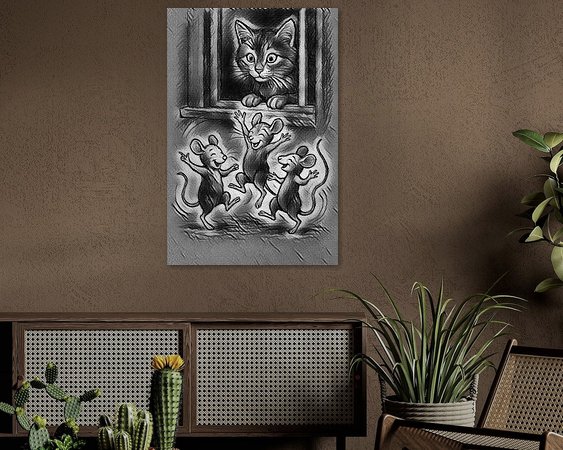 Voorbeeld van het werk in een kamer