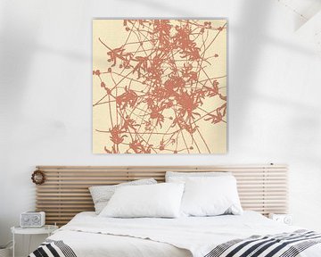 Minimalistische botanische kunst met terracotta klaprozen op gebroken wit van Dina Dankers