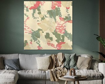 Modern abstract digital painting in soft tones by Dina Dankers