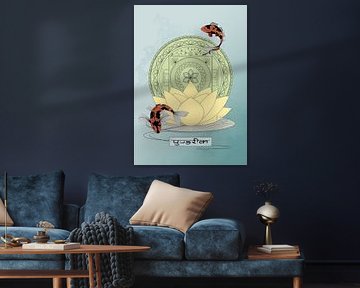 Mandal, Lotus Flower and Fish by Colourful Ways