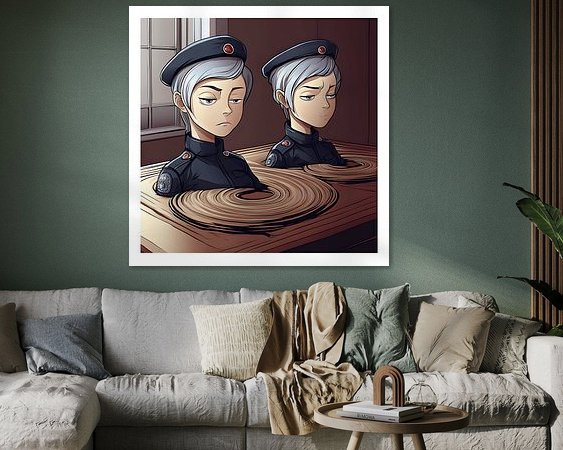 Voorbeeld van het werk in een kamer