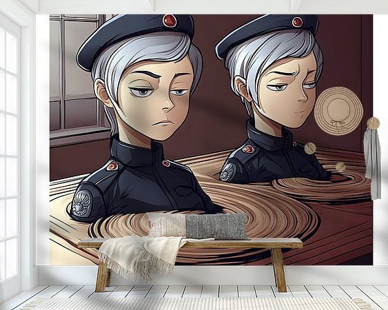 Voorbeeld van het werk in een kamer