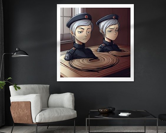 Voorbeeld van het werk in een kamer