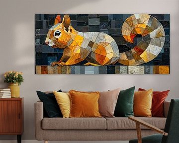 Eekhoorn Beeld | Eekhoorn in Oranje en Bruin van Modern Collection