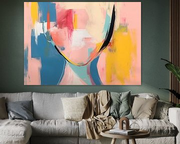 Abstract Vrouw | Abstract Portret van Blikvanger Schilderijen