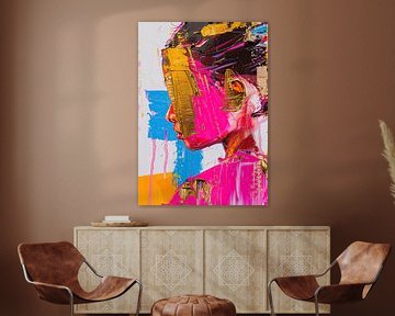 Vrouw met Kleuren | Vrouw Goud van Kunst Kriebels
