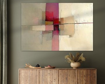 Abstract Fuchsia | Composition in Cream and Fuchsia by Zen and More